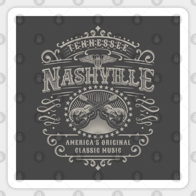 Nashville Music City Tennessee Sticker by Designkix